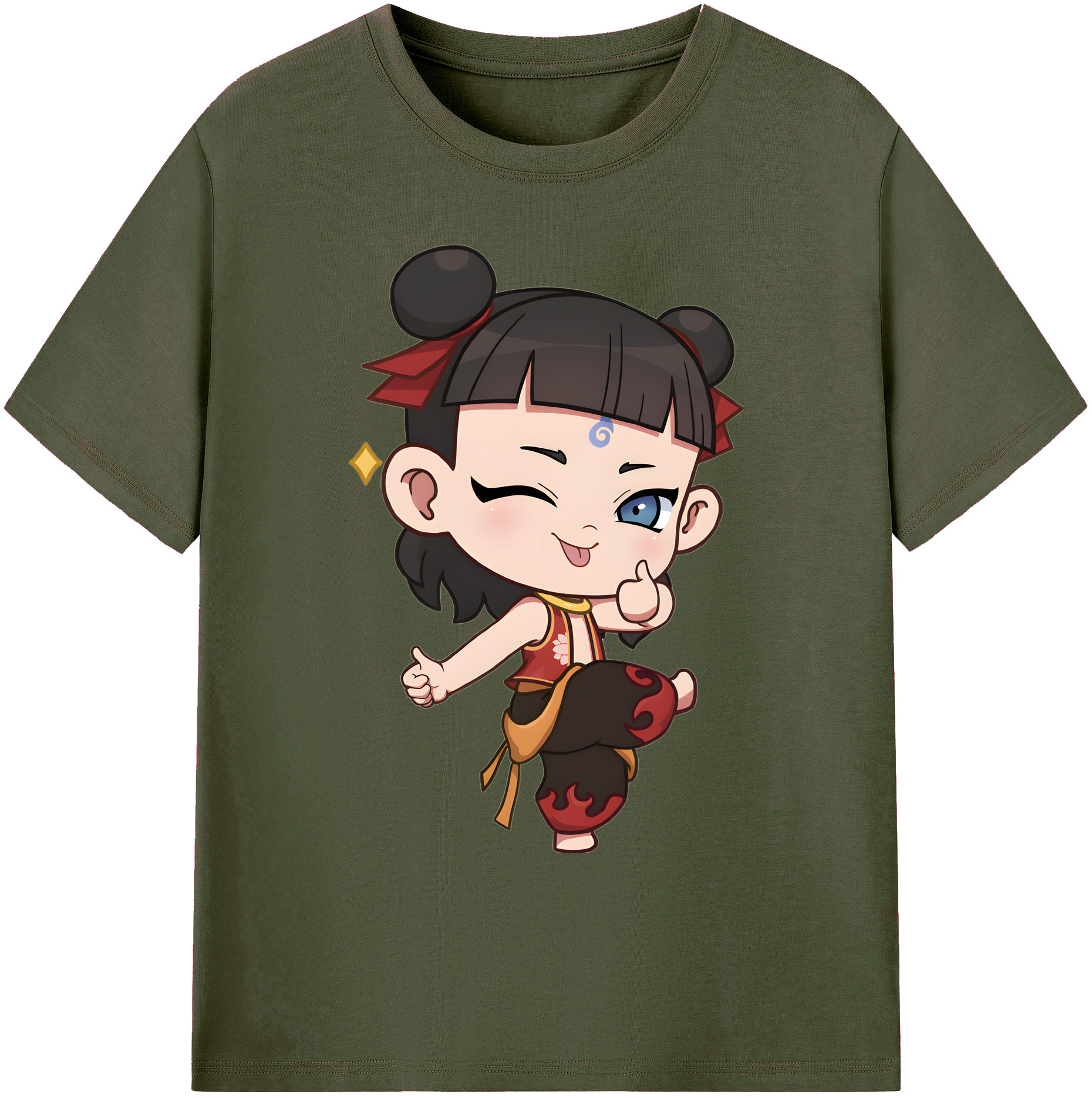 （画像用） Ne Zha 2 ナタ 魔童の大暴れ 綿100％ メンズ半袖Tシャツ｜肌触りやわらか＆通気性